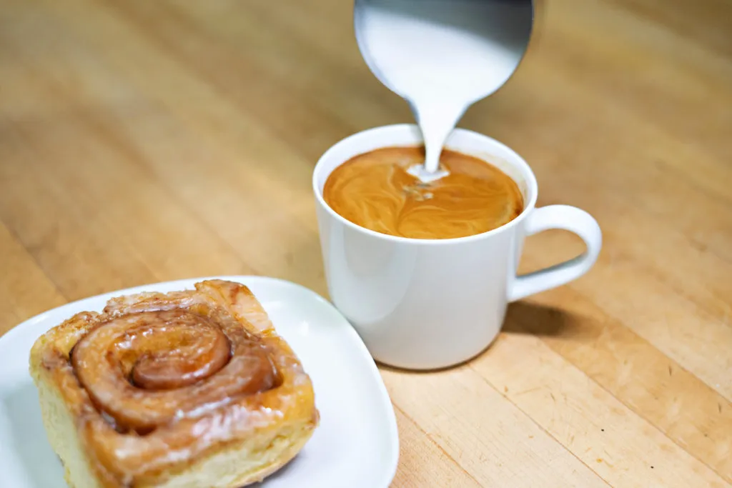 Fresh baked goods and coffee on the counter at Max's Place in Cranbrook